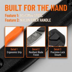 BM 15700 Flyway Fixed Blade Knife 2.55" CPM-154 Satin Straight Back, Santoprene Handles