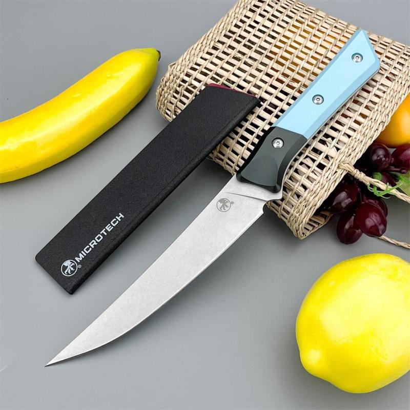 MT Kitchen Fixed Blade Knife 6.14" 9cR13 Blade, T6 Aluminum +G10 Handles - 3100B