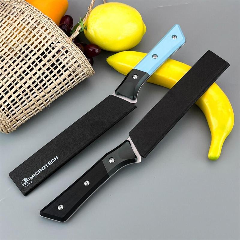 MT Kitchen Fixed Blade Knife 6.14" 9cR13 Blade, T6 Aluminum +G10 Handles - 3100B