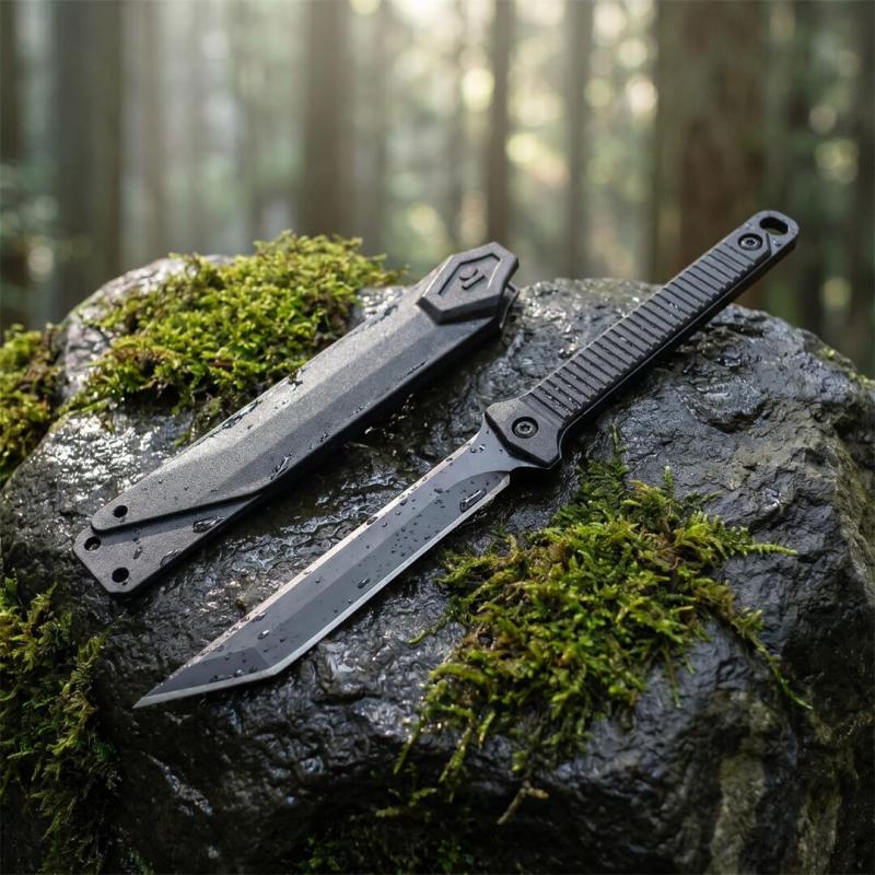Kershaw 4008 Fixed Blade Knife 3.66" 8cr13 Blade, Nylon Fiber Handles