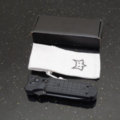 Fox-N690C Auto Folding Knife 3.54" 5Cr15 Satin Plain Blade, Nylon Fiber Handles