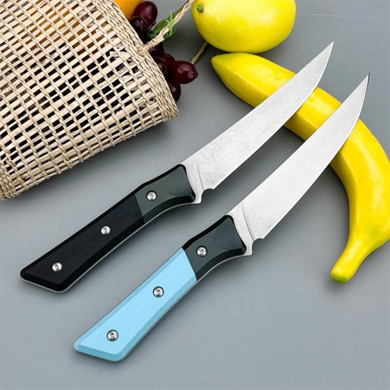 MT Kitchen Fixed Blade Knife 6.14" 9cR13 Blade, T6 Aluminum +G10 Handles - 3100B