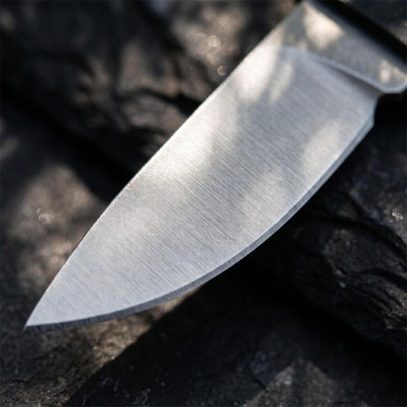 CRKT 2425 TJ Scribe Pocket Fixed Blade Knife 1.57" Stonewashed Drop Point, Nylon Handles