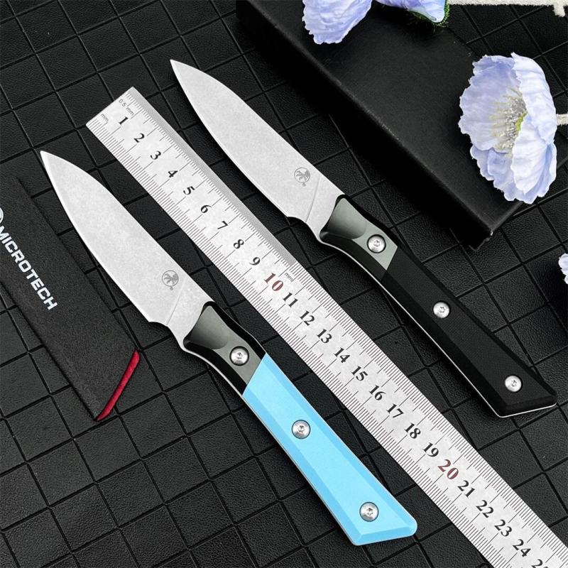MT Kitchen Fixed Blade Knife 3.54" 9cR13 Blade, T6 Aluminum +G10 Handles - 3500B