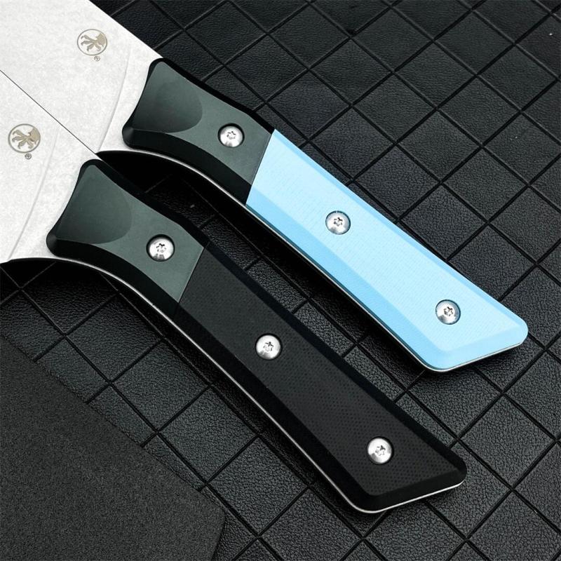 MT Kitchen Fixed Blade Knife 7.48" 9cR13 Blade, T6 Aluminum +G10 Handles - 3000B