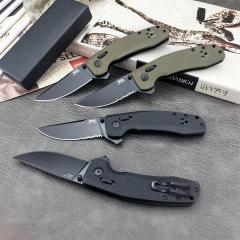 SOG TAC XR Folding Knife 3.54" 440c Plain Blade, Nylon Fiber Handles
