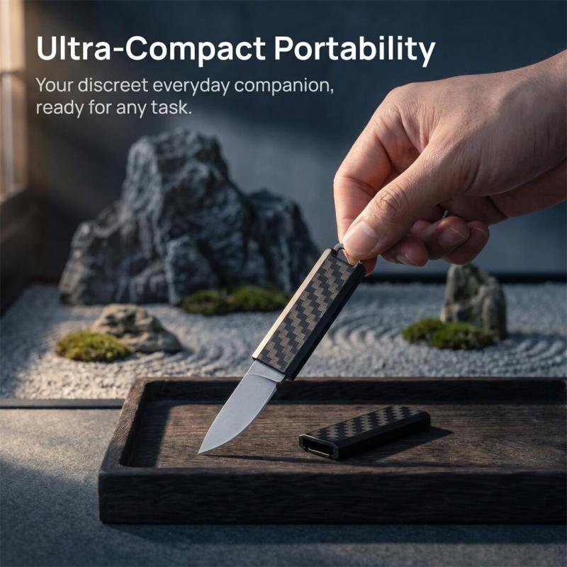 CRKT 2425 TJ Scribe Pocket Fixed Blade Knife 1.57" Stonewashed Drop Point, Nylon Handles