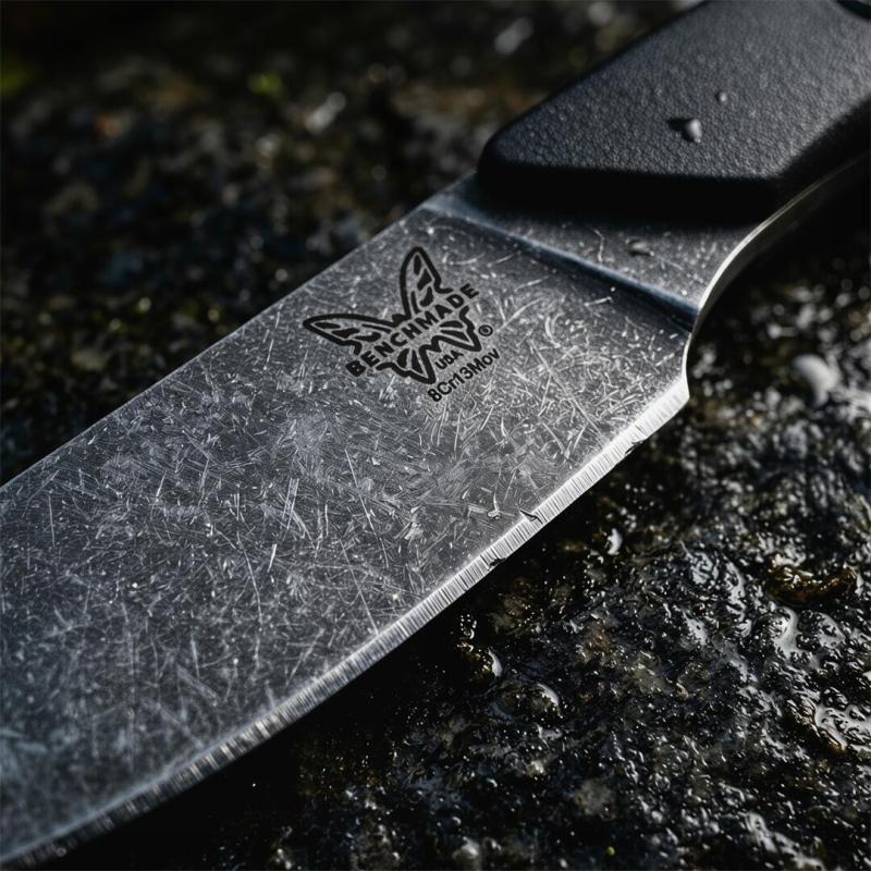 BM 15700 Flyway Fixed Blade Knife 2.55" CPM-154 Satin Straight Back, Santoprene Handles