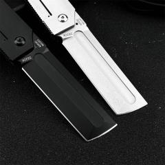 CRKT 5920 Flipper Folding Knife 3.23" 12C27 Tanto Blade, Carbon Fiber Handles