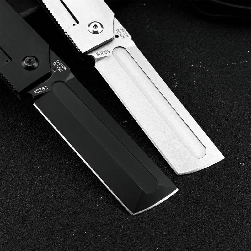 CRKT 5920 Flipper Folding Knife 3.23" 12C27 Tanto Blade, Carbon Fiber Handles