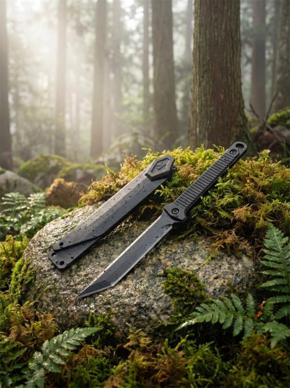 Kershaw 4008 Fixed Blade Knife 3.66" 8cr13 Blade, Nylon Fiber Handles