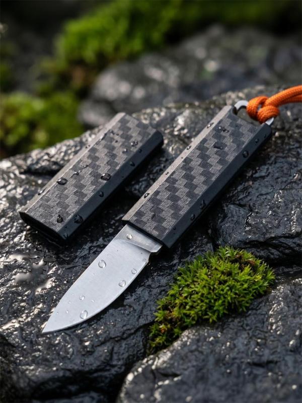 CRKT 2425 TJ Scribe Pocket Fixed Blade Knife 1.57" Stonewashed Drop Point, Nylon Handles