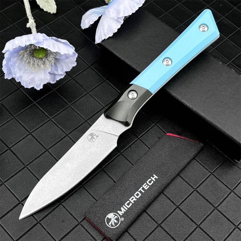 MT Kitchen Fixed Blade Knife 3.54" 9cR13 Blade, T6 Aluminum +G10 Handles - 3500B