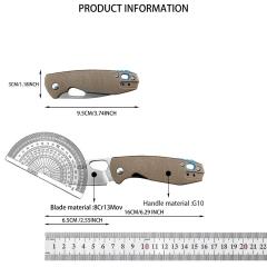 CRKT 5390 Flipper Knife 2.56" 8Cr13 Drop Blade, G10 Handles