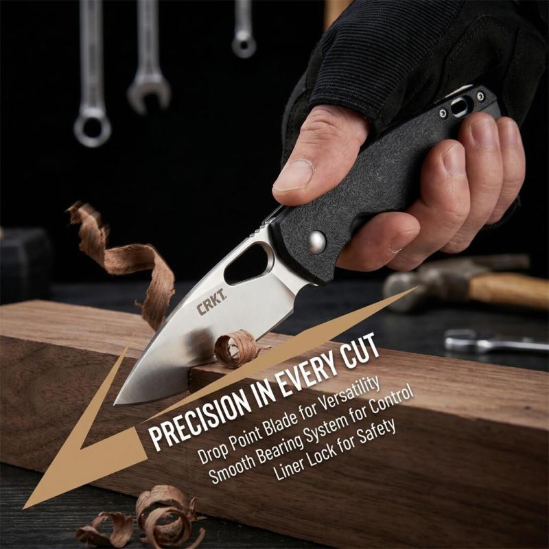 CRKT 5390 Flipper Knife 2.56" 8Cr13 Drop Blade, G10 Handles