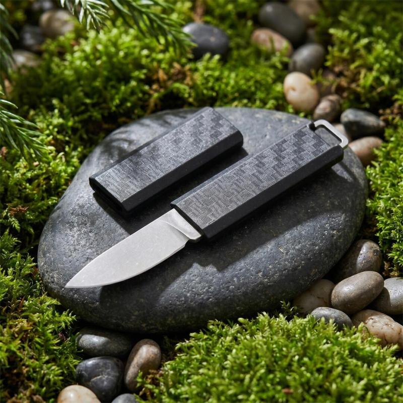 CRKT 2425 TJ Scribe Pocket Fixed Blade Knife 1.57" Stonewashed Drop Point, Nylon Handles