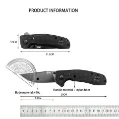SOG TAC XR Folding Knife 3.54" 440c Plain Blade, Nylon Fiber Handles