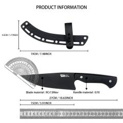 MKC Kitchen Fixed Blade Knife 5.91" 9Cr13 Blade, G10 Handles