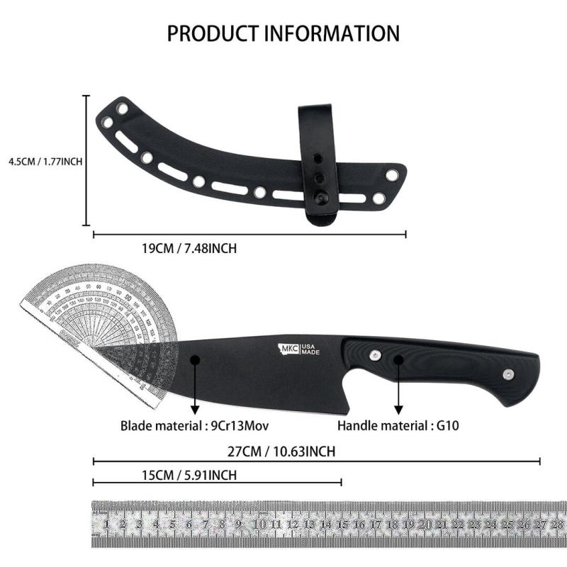 MKC Kitchen Fixed Blade Knife 5.91" 9Cr13 Blade, G10 Handles