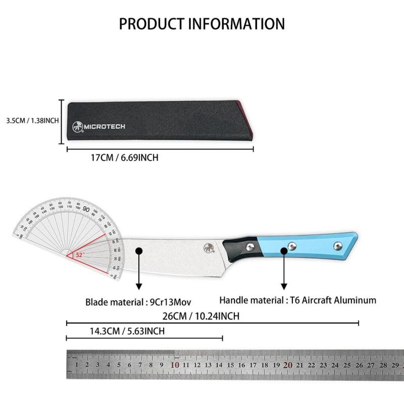 MT Kitchen Fixed Blade Knife 5.63" 9cR13 Blade, T6 Aluminum +G10 Handles - 3400B