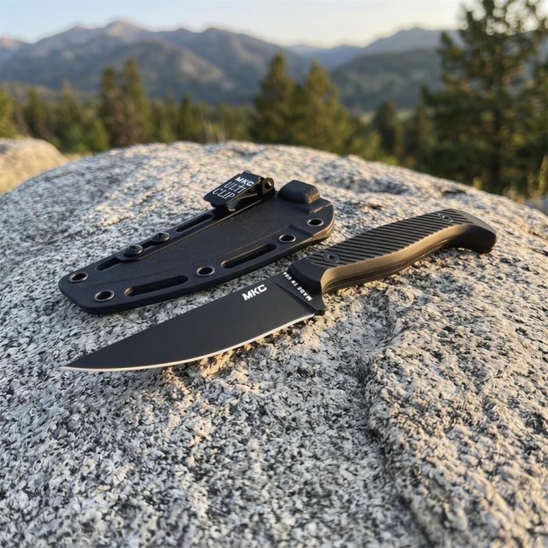 MKC Fixed Blade Knife 3.74" 8Cr13 Blade, Nylon Fiber Handles
