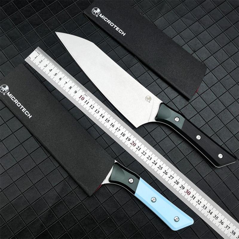 MT Kitchen Fixed Blade Knife 7.48" 9cR13 Blade, T6 Aluminum +G10 Handles - 3000B