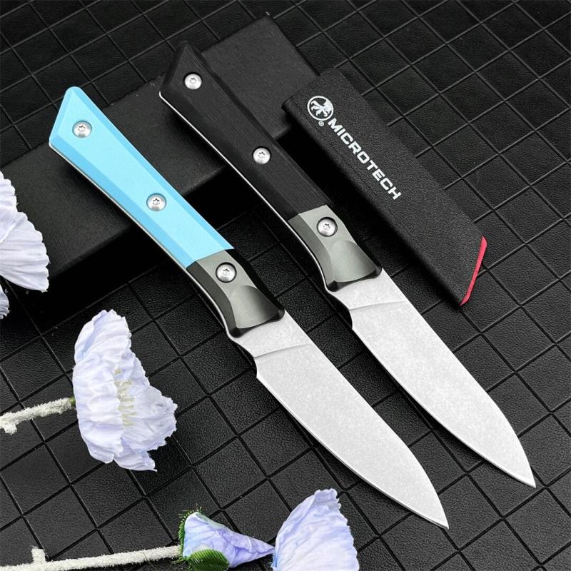 MT Kitchen Fixed Blade Knife 3.54" 9cR13 Blade, T6 Aluminum +G10 Handles - 3500B
