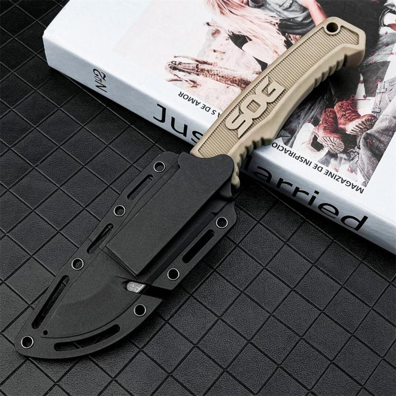 SOG fk1001 Fixed Blade Knife 4.09" 7Cr13 Satin Blade, Nylon Fiber Handles