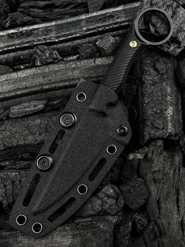 MKC Fixed Blade Knife 3.70" 8Cr13 Blade, Nylon Fiber Handles