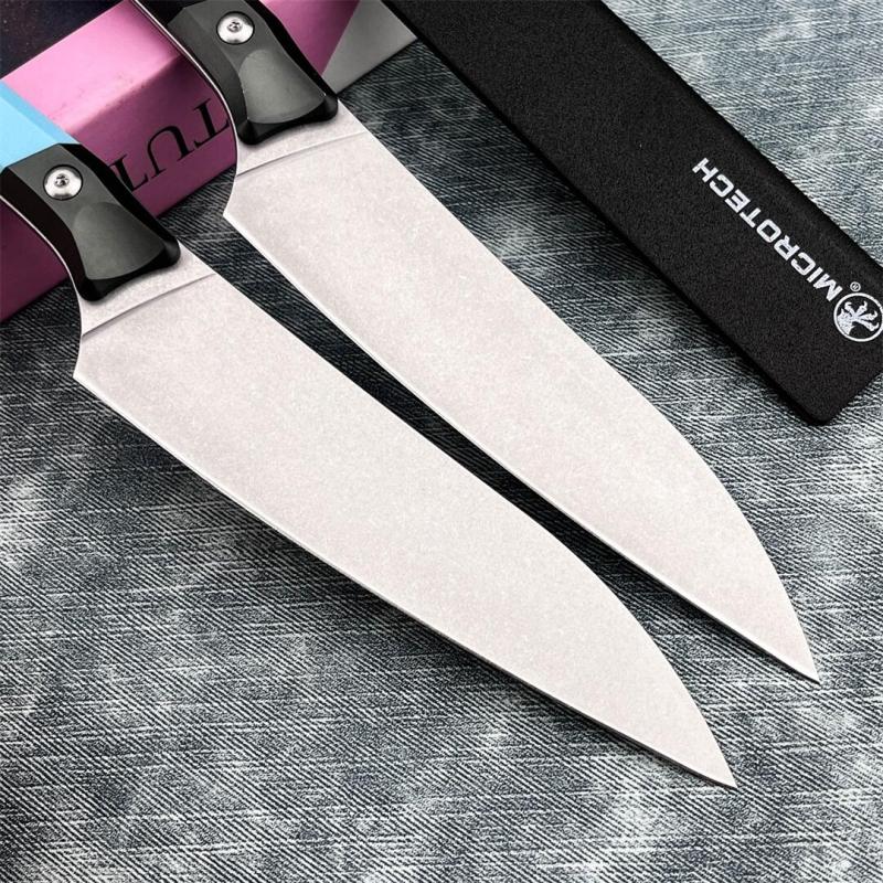 MT Kitchen Fixed Blade Knife 5.63" 9cR13 Blade, T6 Aluminum +G10 Handles - 3400B