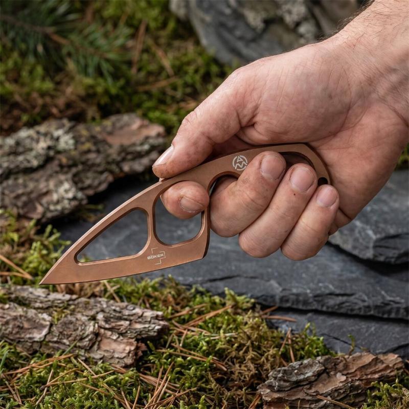 Boker Guardian Guard Fixed Blade Knife 2.4" 440C Plain Blade, All-steel Handles