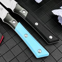 MT Kitchen Fixed Blade Knife 3.54" 9cR13 Blade, T6 Aluminum +G10 Handles - 3500B