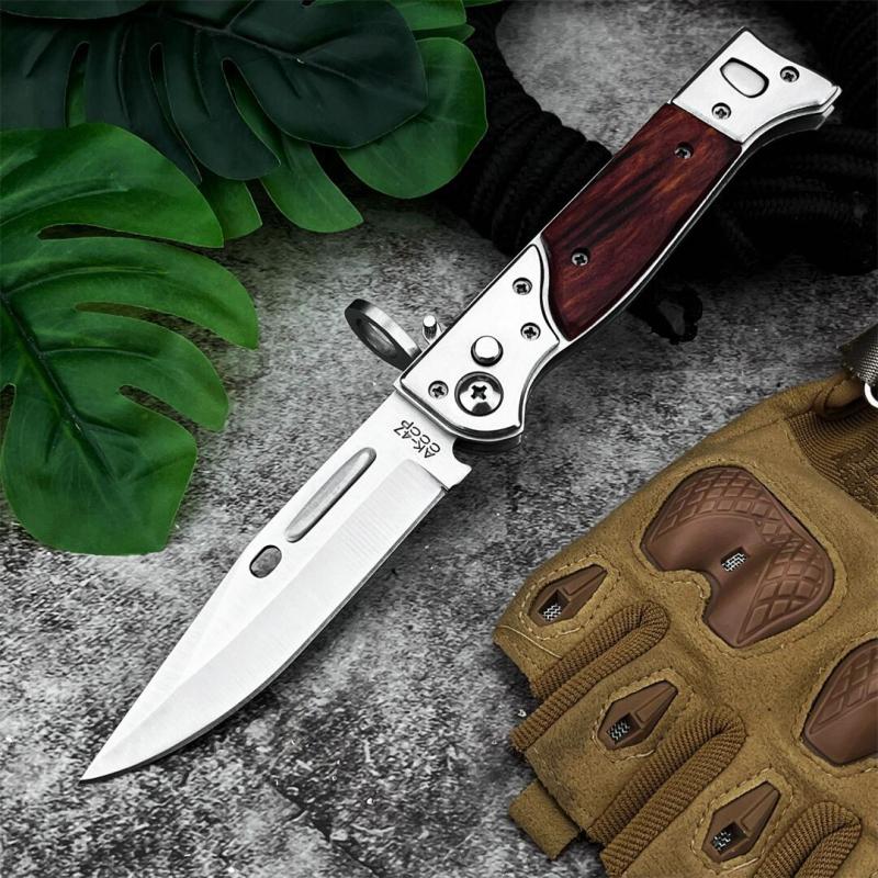 Cold Steel AK-47 Auto Folding Knife 3.94" 440C Blade, Redwood Handles - AK47