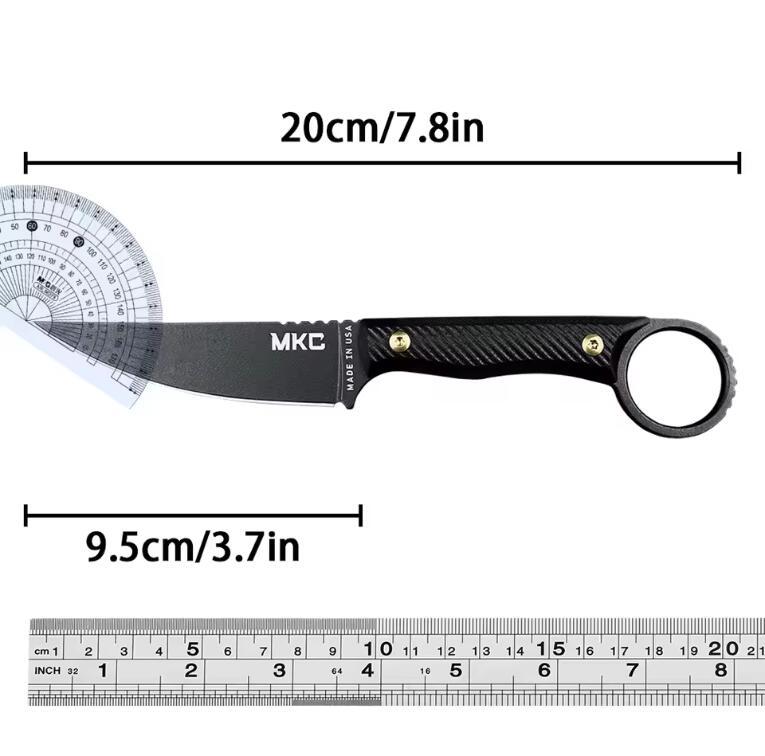 MKC Fixed Blade Knife 3.70" 8Cr13 Blade, Nylon Fiber Handles