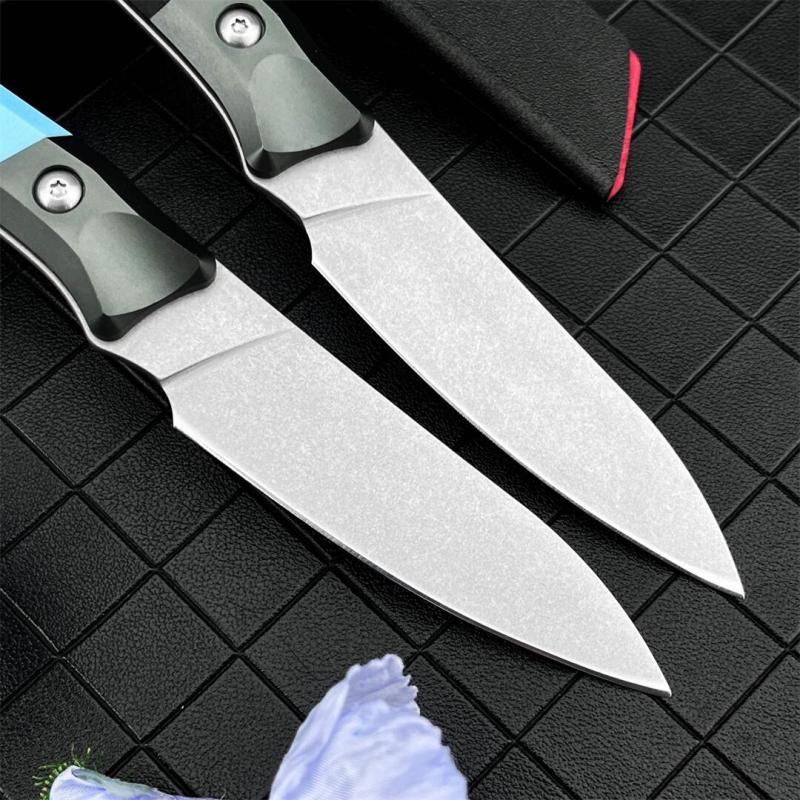 MT Kitchen Fixed Blade Knife 3.54" 9cR13 Blade, T6 Aluminum +G10 Handles - 3500B