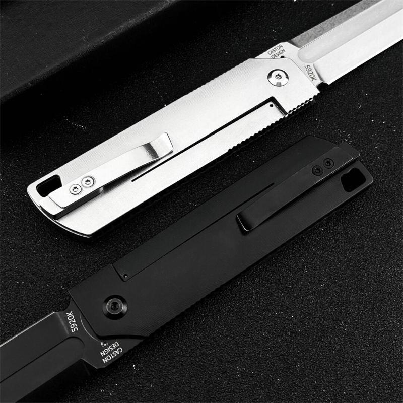 CRKT 5920 Flipper Folding Knife 3.23" 12C27 Tanto Blade, Carbon Fiber Handles