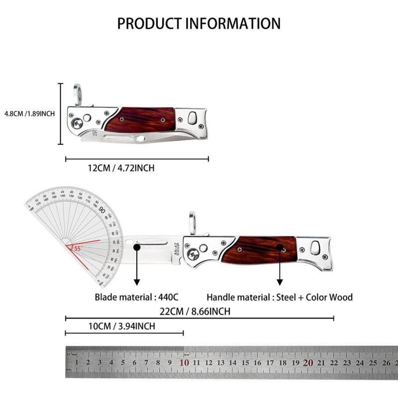 Cold Steel AK-47 Auto Folding Knife 3.94" 440C Blade, Redwood Handles - AK47