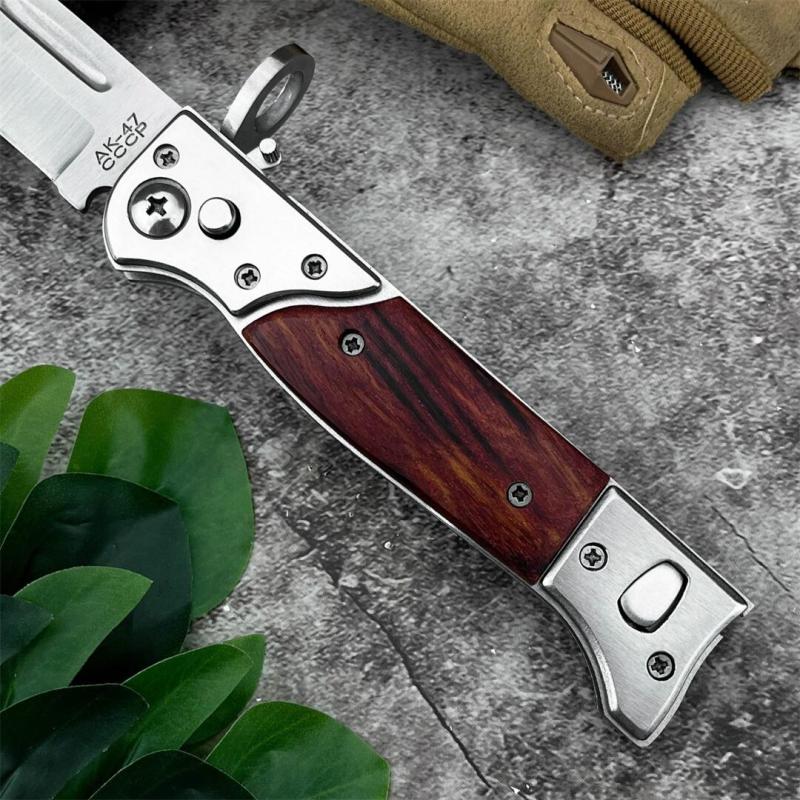 Cold Steel AK-47 Auto Folding Knife 3.94" 440C Blade, Redwood Handles - AK47