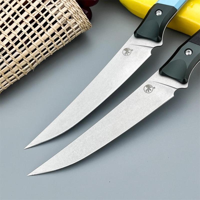 MT Kitchen Fixed Blade Knife 6.14" 9cR13 Blade, T6 Aluminum +G10 Handles - 3100B