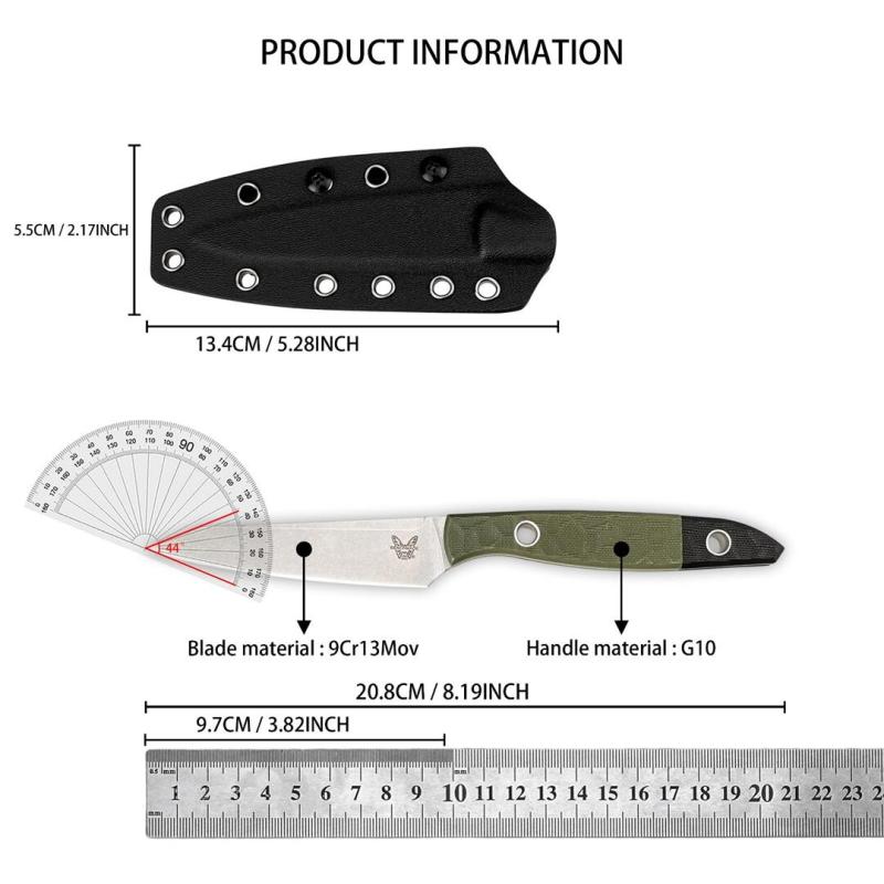 BM 4045 Knife Fixed Blade 3.82" 9Cr13 Blade, OD G10 Handles