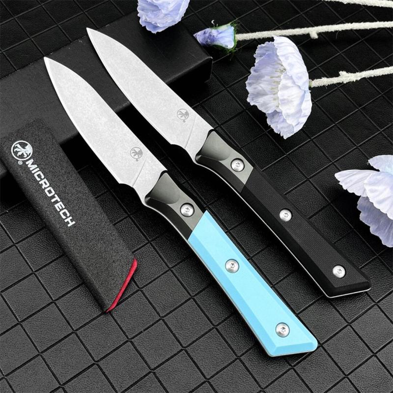 MT Kitchen Fixed Blade Knife 3.54" 9cR13 Blade, T6 Aluminum +G10 Handles - 3500B