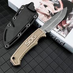 SOG fk1001 Fixed Blade Knife 4.09" 7Cr13 Satin Blade, Nylon Fiber Handles