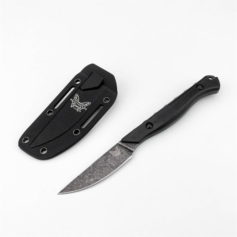 BM 15700 Flyway Fixed Blade Knife 2.55" CPM-154 Satin Straight Back, Santoprene Handles