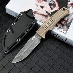 SOG fk1001 Fixed Blade Knife 4.09" 7Cr13 Satin Blade, Nylon Fiber Handles