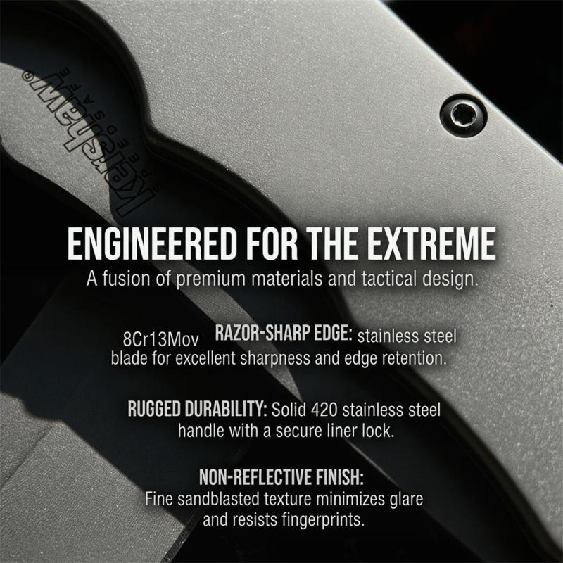 Kershaw 3655BW Folding Knife 3.35" Working Finish 8Cr13mov Drop Point Blade, Aluminum Handles