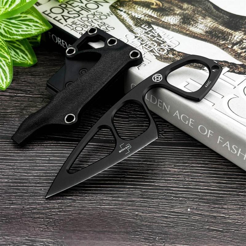 Boker Guardian Guard Fixed Blade Knife 2.4" 440C Plain Blade, All-steel Handles