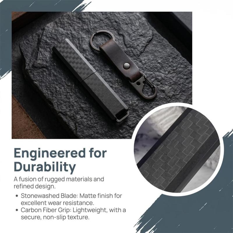 CRKT 2425 TJ Scribe Pocket Fixed Blade Knife 1.57" Stonewashed Drop Point, Nylon Handles