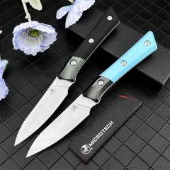 MT Kitchen Fixed Blade Knife 3.54" 9cR13 Blade, T6 Aluminum +G10 Handles - 3500B