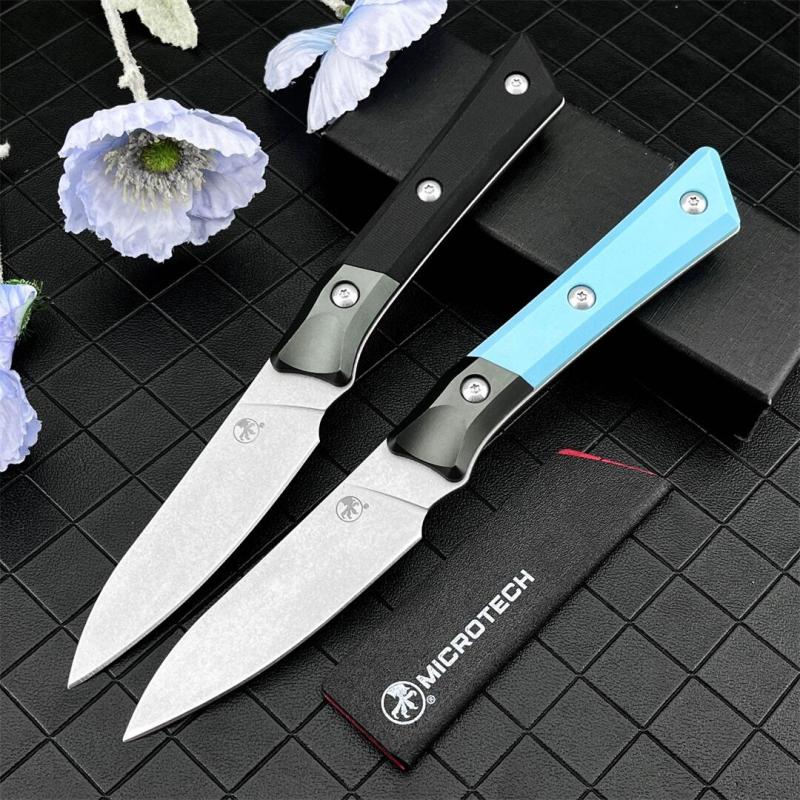 MT Kitchen Fixed Blade Knife 3.54" 9cR13 Blade, T6 Aluminum +G10 Handles - 3500B