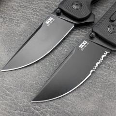 SOG TAC XR Folding Knife 3.54" 440c Plain Blade, Nylon Fiber Handles